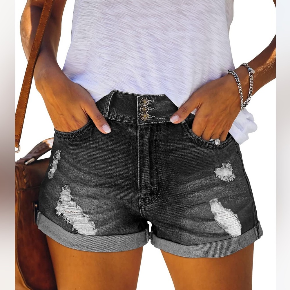 KISSMODA Women's Casual Denim Shorts.